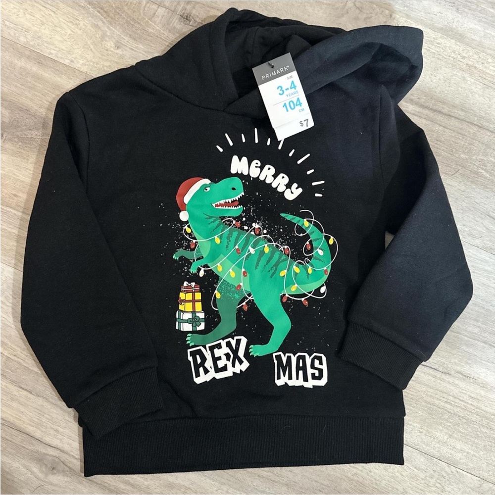 Primark Black Merry Rex-Mas Hoodie